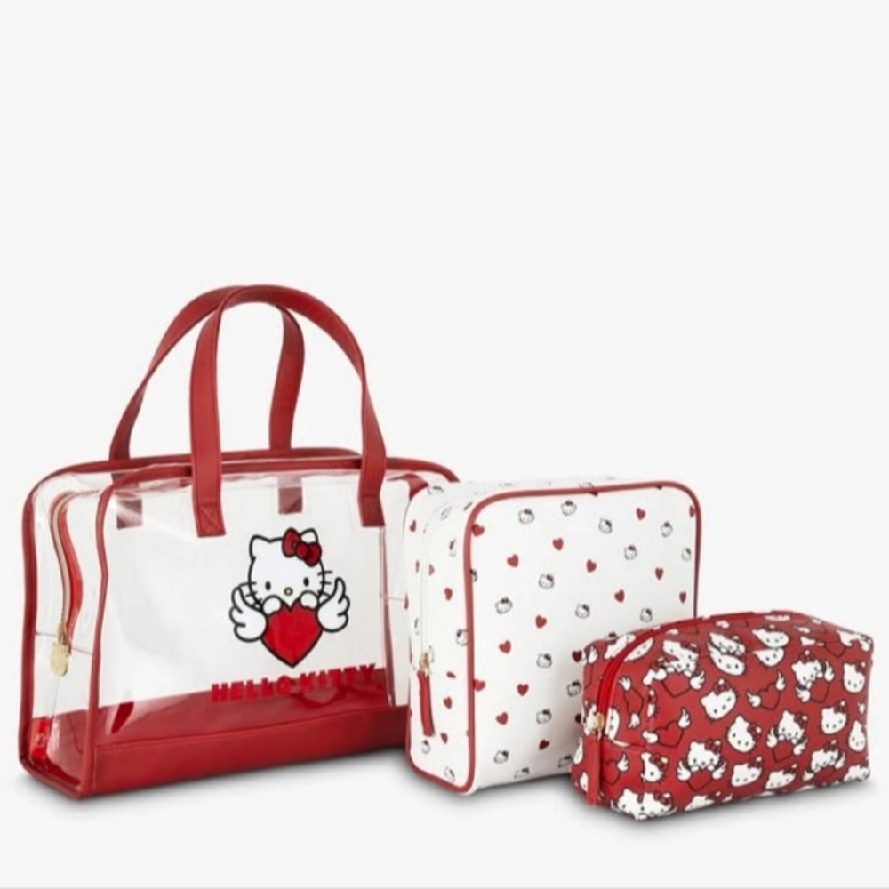 Hello Kitty 3 Pc Makeup Cosmetics Bag